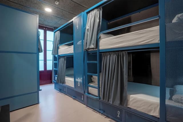 Ideal Youth Hostel-Room with 6 single beds and private bathroom, women only-1