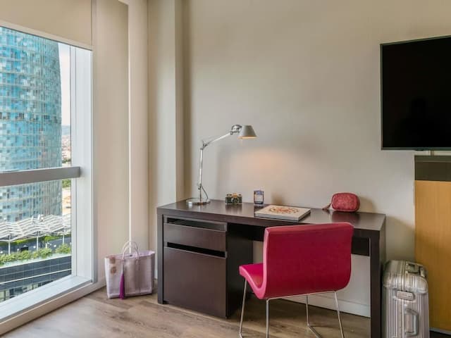 노보텔 바르셀로나 시티-패밀리룸, 퀸사이즈침대 1개 및 소파베드, 시내 전망-7