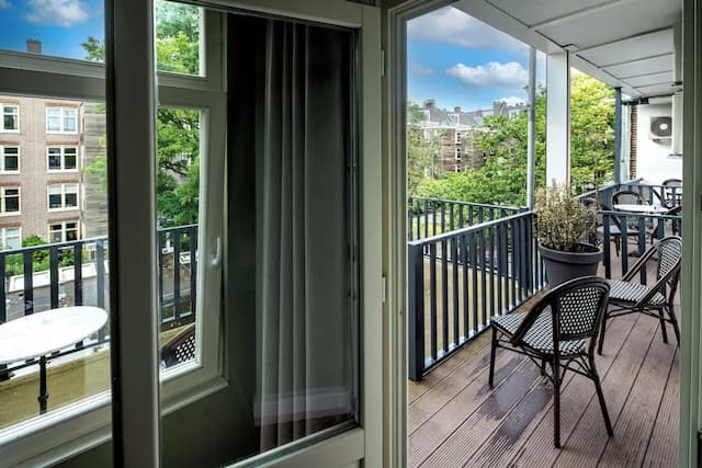 애틀랜티스 호텔 암스테르담-슈피리어 트윈룸, 싱글침대 2개, 발코니, 시내 전망-11