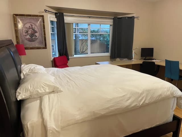 Rose Garden Vancouver Airport-Richmond BC-行政开间套房, 1 张特大床和 1 张沙发床, 庭院景观-1