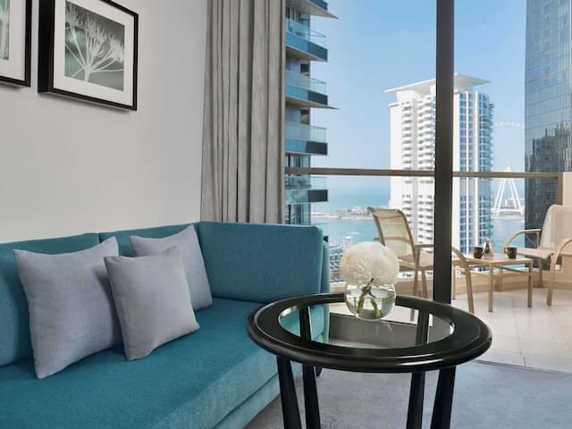 뫼벤픽 호텔 주메이라 비치-이그제큐티브룸, 킹사이즈침대 1개, 발코니, 부분 바다 전망-2