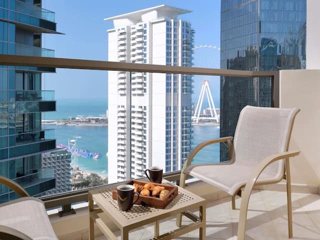 뫼벤픽 호텔 주메이라 비치-이그제큐티브룸, 킹사이즈침대 1개, 발코니, 부분 바다 전망-3