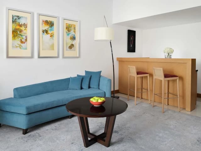 뫼벤픽 호텔 주메이라 비치-패밀리 스위트, 킹사이즈침대 1개, 발코니, 부분 바다 전망-3