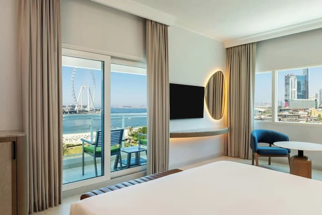 쉐라톤 주메이라 비치 리조트-디럭스룸, 킹사이즈침대 1개, 바다 전망 (Balcony)-8