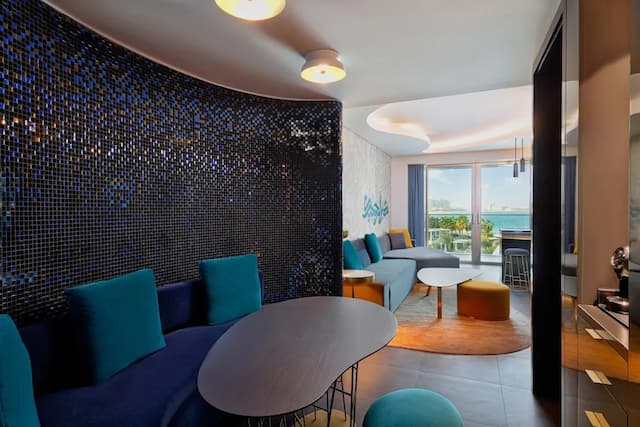 西杜拜 - 棕櫚酒店-套房, 1 間臥室, 非吸煙房, 部分海景-5