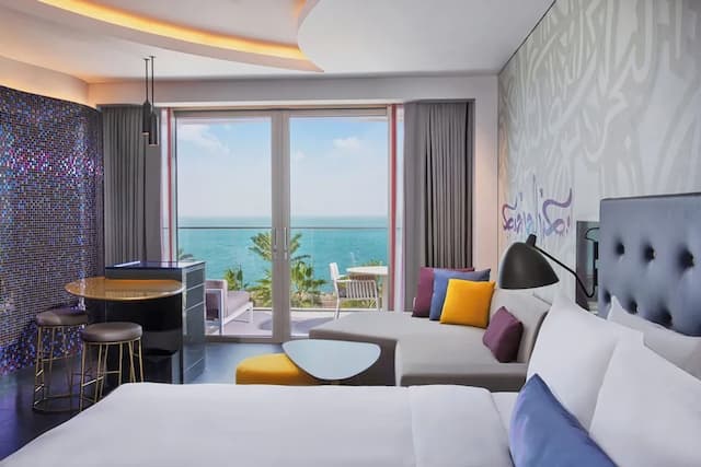 西杜拜 - 棕櫚酒店-Fabulous Room, 客房, 1 張特大雙人床, 露台, 海景-1