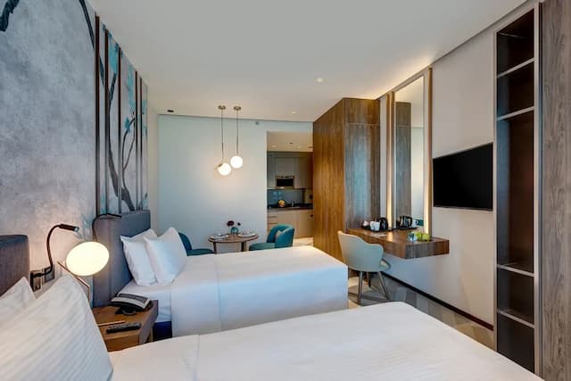 밀레니엄 플레이스 바르샤 하이츠 호텔 아파트먼트-디럭스 스튜디오, 싱글침대 2개 (Sky.)-3