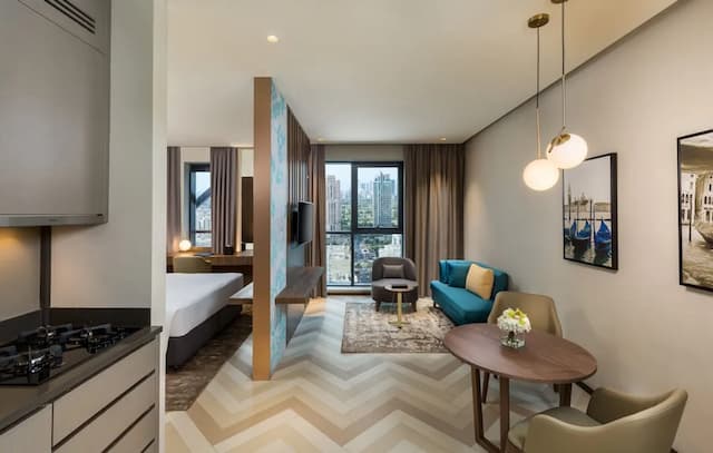 밀레니엄 플레이스 바르샤 하이츠 호텔 아파트먼트-프리미엄 스튜디오, 킹사이즈침대 1개 (Sky.)-5