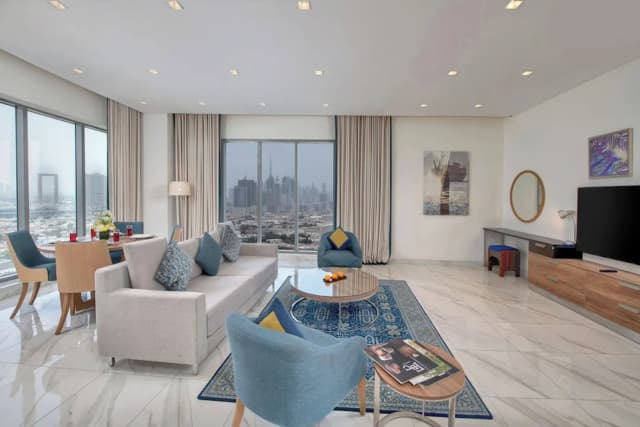 スハ ミナ ラシッド ホテル アパートメンツ-デラックス アパートメント 3 ベッドルーム シティビュー-1