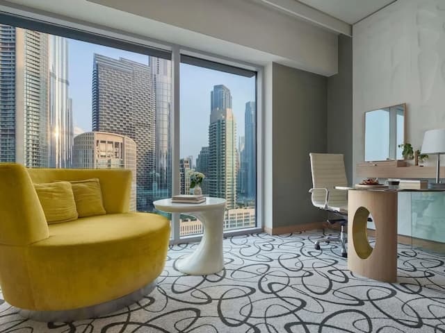 杜拜索菲特酒店-奢華客房, 1 張特大雙人床 (Burj Khalifa View)-8