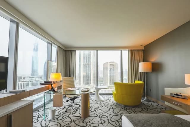 杜拜索菲特酒店-奢華客房, 1 張特大雙人床 (Burj Khalifa View)-6