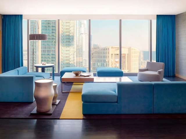 杜拜索菲特酒店-總統套房, 1 張特大雙人床, 可使用俱樂部酒廊 (Burj Khalifa View)-9