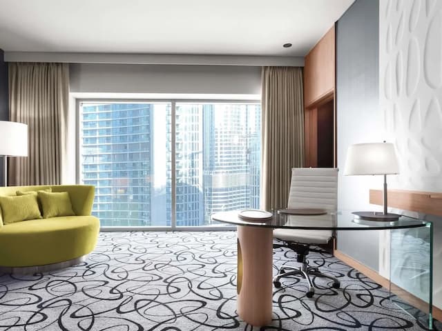 杜拜索菲特酒店-奢華客房, 1 張特大雙人床, 可使用俱樂部酒廊 (Burj Khalifa View)-11