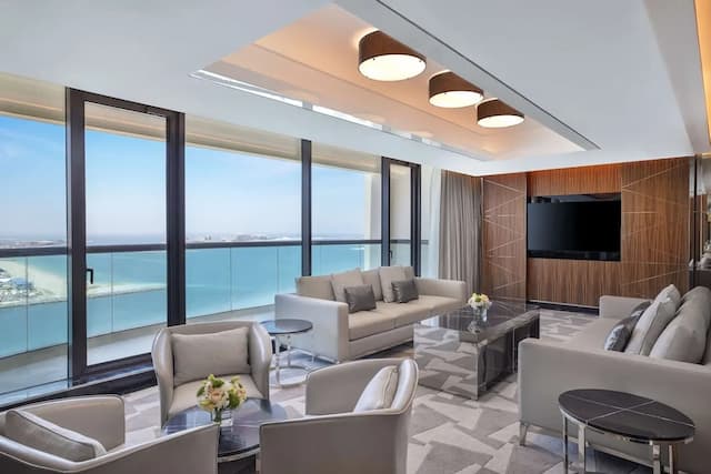 杜拜朱美拉棕櫚島希爾頓酒店-行政客房, 2 張標準雙人床, 露台, 海景-8