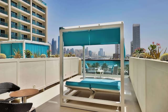 杜拜朱美拉棕櫚島希爾頓酒店-奢華客房, 2 張標準雙人床, 海景 (Cabana)-3