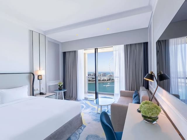 ソフィテル ドバイ ジュメイラ ビーチ-クラブ ルーム キングベッド 1 台 バルコニー パーシャルシービュー-8