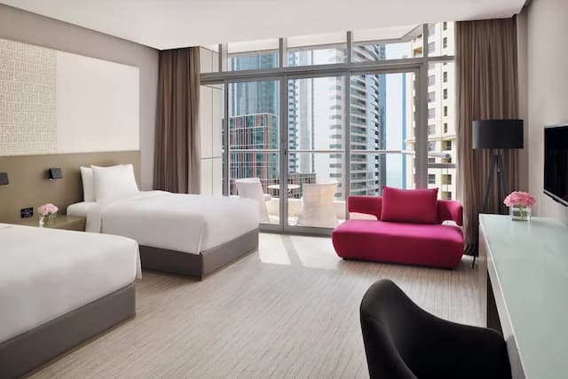 InterContinental Dubai Marina by IHG-尊荣客房, 2 张单人床, 阳台-4