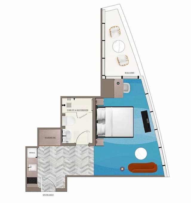 InterContinental Dubai Marina by IHG-开间, 1 张特大床, 阳台, 海滨景观-9