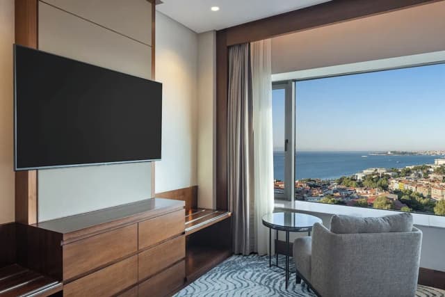 Conrad Istanbul Bosphorus-华丽客房, 1 张特大床 (Partial Bosphorus)-3