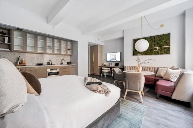 Sonder City Hall Park-極品開放式客房, 1 張特大雙人床, 廚房-11