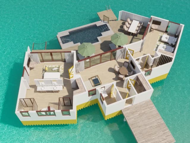 サイ ラグーン モルディブ キュリオ コレクション バイ ヒルトン-King 2-Bedroom Overwater Pool Villa-9