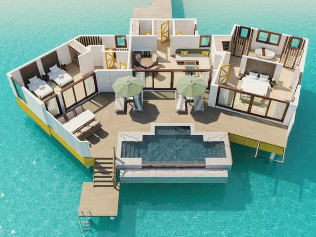 サイ ラグーン モルディブ キュリオ コレクション バイ ヒルトン-King 2-Bedroom Overwater Pool Villa-8