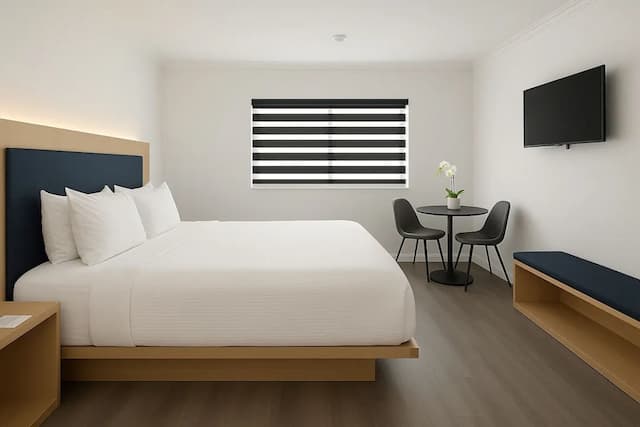 洛杉磯西市中心溫德姆華美達酒店-客房, 1 張特大雙人床, 可攜帶寵物-2