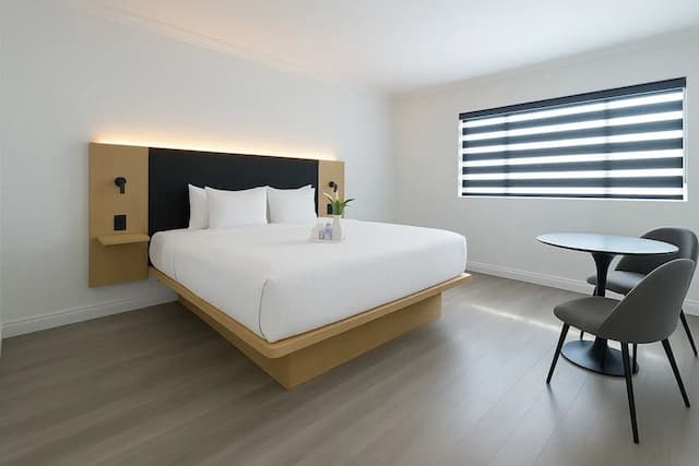 洛杉磯西市中心溫德姆華美達酒店-客房, 1 張特大雙人床, 可攜帶寵物-1