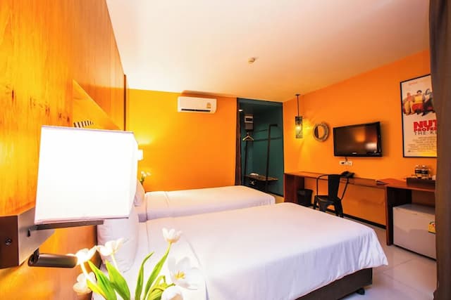 自我風格飯店-標準雙床房, 陽台-6