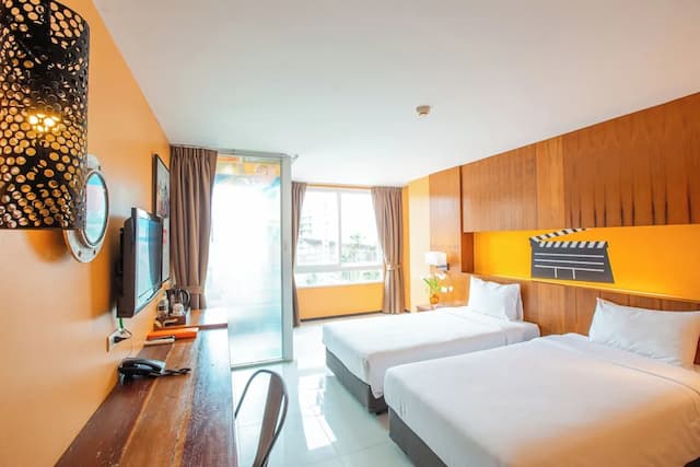 自我風格飯店-標準雙床房, 陽台-7