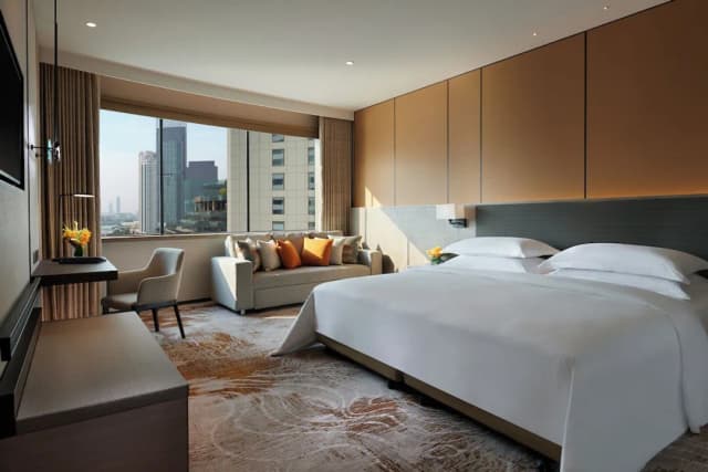 曼谷千禧希爾頓酒店-家庭客房, 1 張特大雙人床, 河景-6