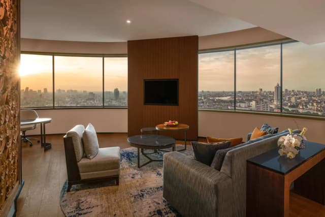 曼谷千禧希爾頓酒店-家庭套房, 1 張特大雙人床, 河景-3