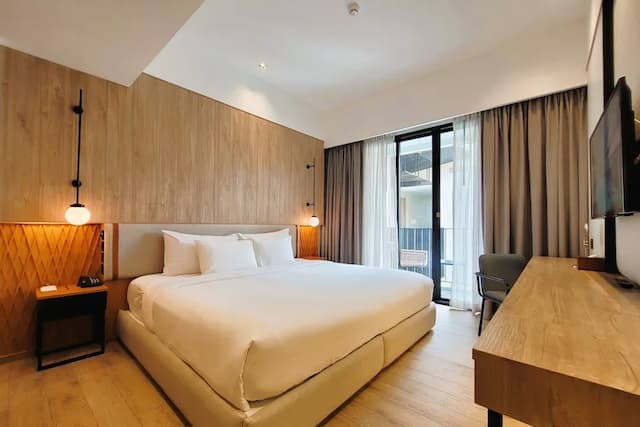 曼谷工匠飯店-豪華客房, 1 張特大雙人床, 陽台-3