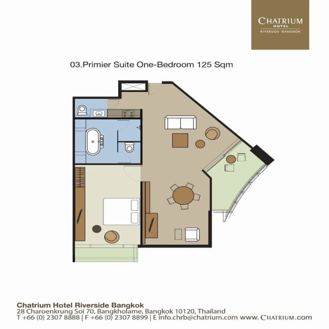 Chatrium Hotel Riverside Bangkok-One Bedroom Suite King River View-12