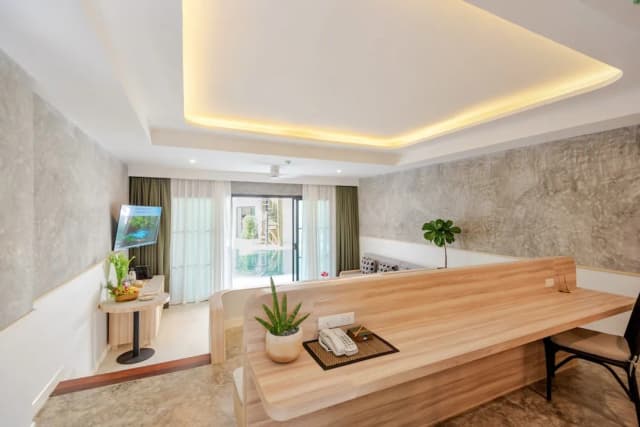 甲米阿娜娜亭閣 - SHA Extra Plus 認證-行政開放式套房, 1 張特大雙人床, 陽台, 泳池景觀-3