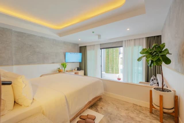 甲米阿娜娜亭閣 - SHA Extra Plus 認證-行政開放式套房, 1 張特大雙人床, 露台, 池畔-10