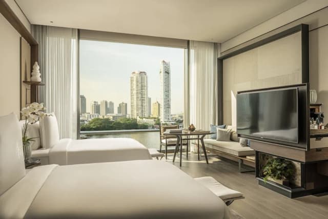 Four Seasons Hotel Bangkok at Chao Phraya River-Premier Room, River View (Two Twins)-1