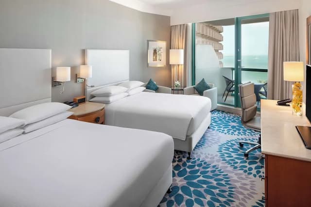 힐튼 두바이 주메이라-디럭스룸, 퀸사이즈침대 2개, 발코니, 바다 전망-1