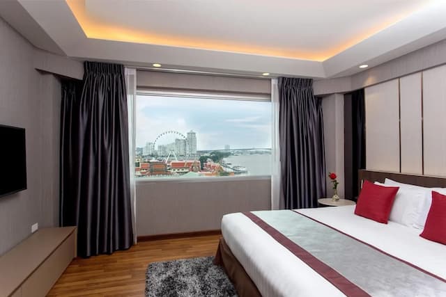 曼谷湄南河畔華美達廣場酒店-尊貴套房, 1 張特大雙人床, 河景-1