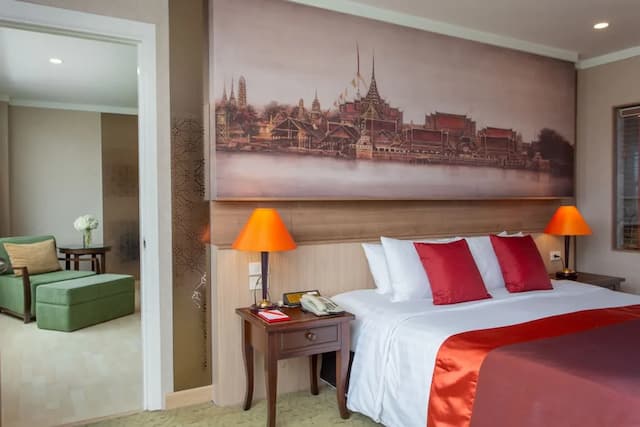 曼谷湄南河畔華美達廣場酒店-套房, 1 張特大雙人床, 河景 (Royal Thai Suite)-2