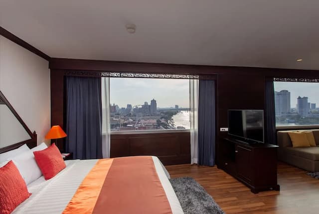 曼谷湄南河畔華美達廣場酒店-套房, 1 張特大雙人床, 露台-1