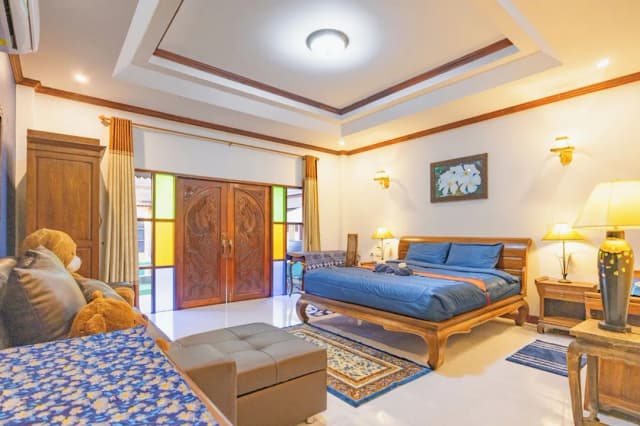 반크루카이홈스테이-패밀리룸, 킹사이즈침대 1개 및 소파베드, 금연, 수영장 전망-6