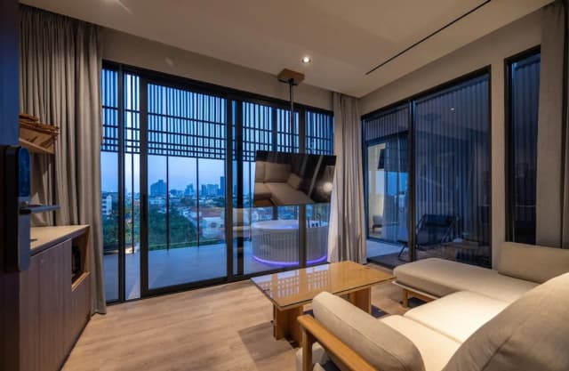 Shan Villas Sukhumvit-小型顶层房, 2 间卧室, 热水浴缸, 城市景观-13