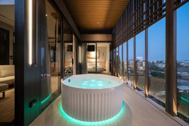 Shan Villas Sukhumvit-小型顶层房, 2 间卧室, 热水浴缸, 城市景观-21