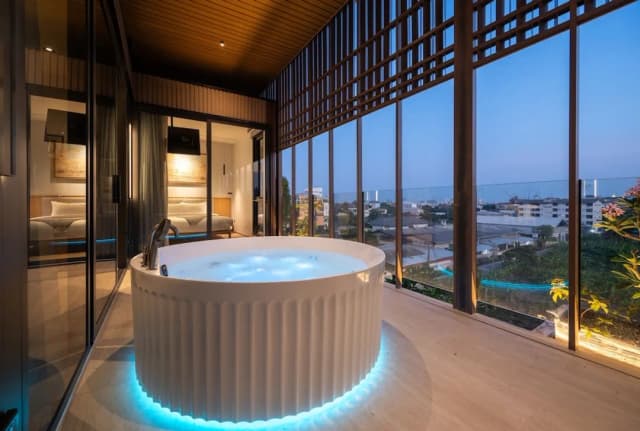 Shan Villas Sukhumvit-小型顶层房, 2 间卧室, 热水浴缸, 城市景观-31