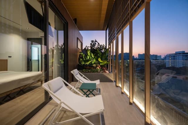 Shan Villas Sukhumvit-小型顶层房, 2 间卧室, 热水浴缸, 泳池景观-9