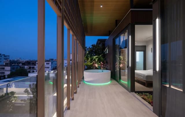 Shan Villas Sukhumvit-小型顶层房, 2 间卧室, 热水浴缸, 泳池景观-27