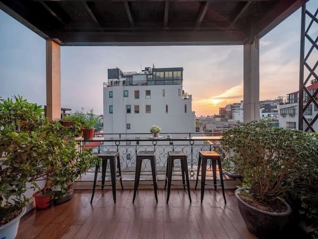 하노이 HM 부티크 호텔-프리미엄 스위트, 침실 1개, 앙스위트, 부분 호수 전망-17