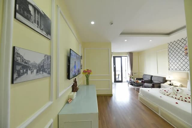 하노이 HM 부티크 호텔-프리미엄 스위트, 침실 1개, 앙스위트, 부분 호수 전망-2