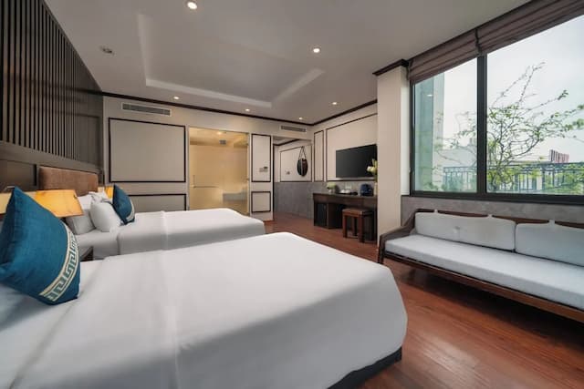 하노이 HM 부티크 호텔-패밀리 트리플룸, 부분 호수 전망-3